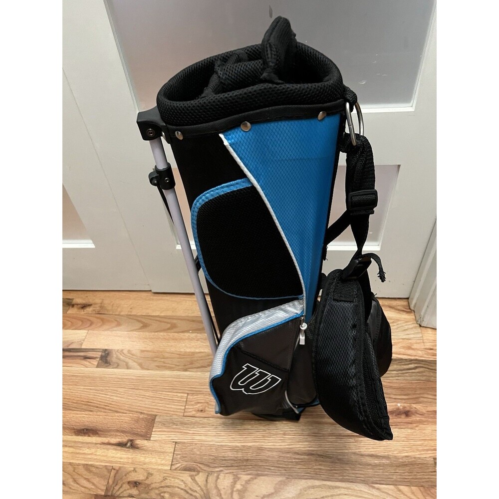 Wilson Profile Youth Golf Bag With Stand 4-Way Divider Blue And Black